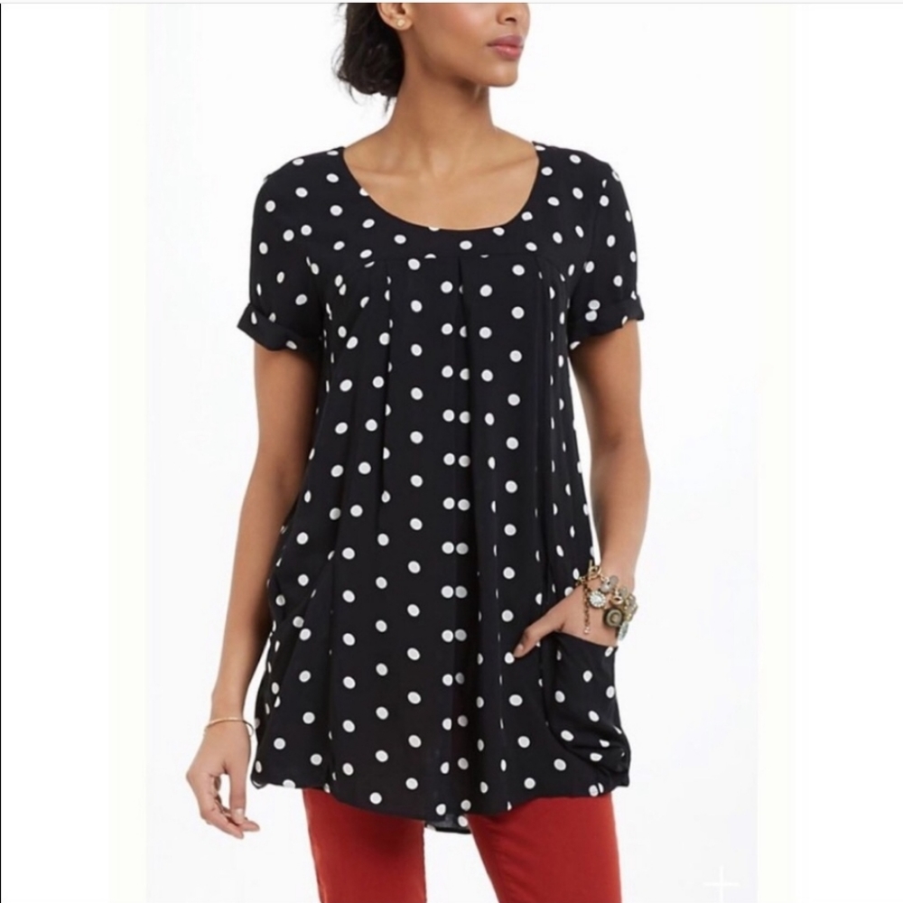 Anthropologie Holding Horses Polka Dot Tunic Top